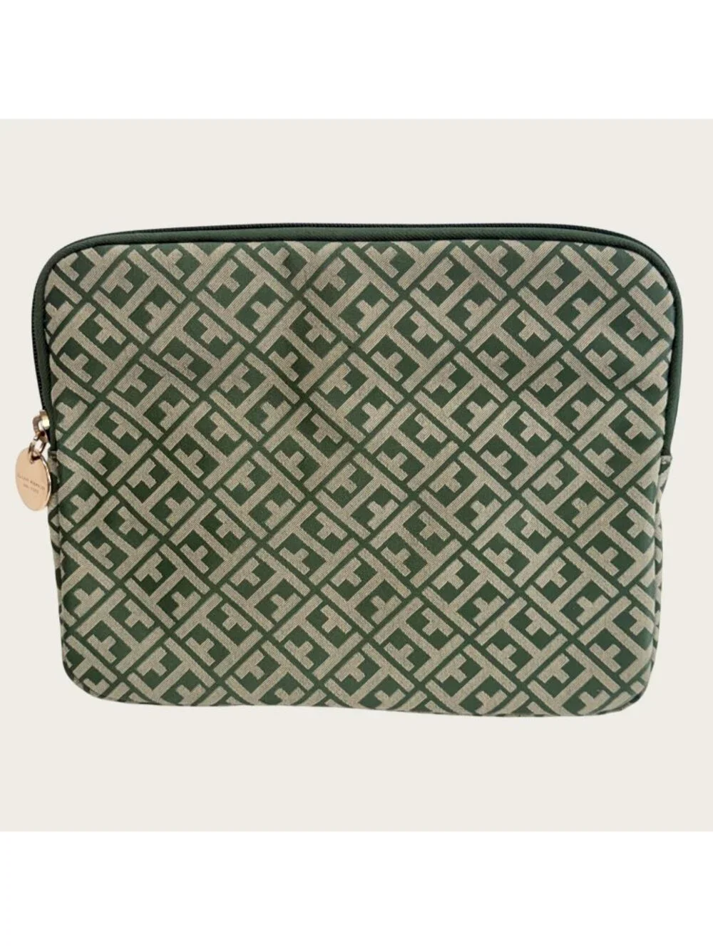 Tommy Hilfiger Green Tablet or Book Sleeve With Gold Hardware